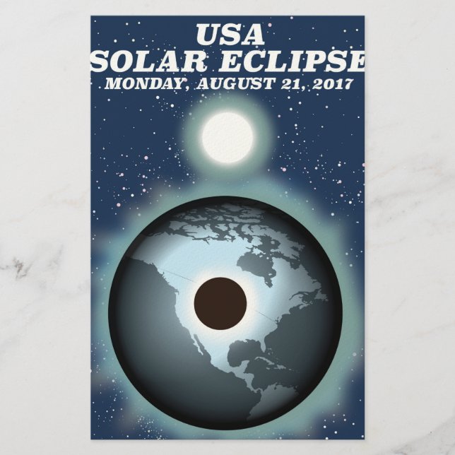 USA solförmörkelse 2017 vintageaffisch Brevpapper (Framsida)