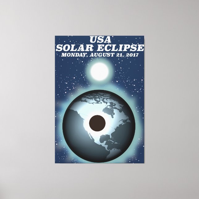 USA solförmörkelse 2017 vintageaffisch Canvastryck (Framsida)
