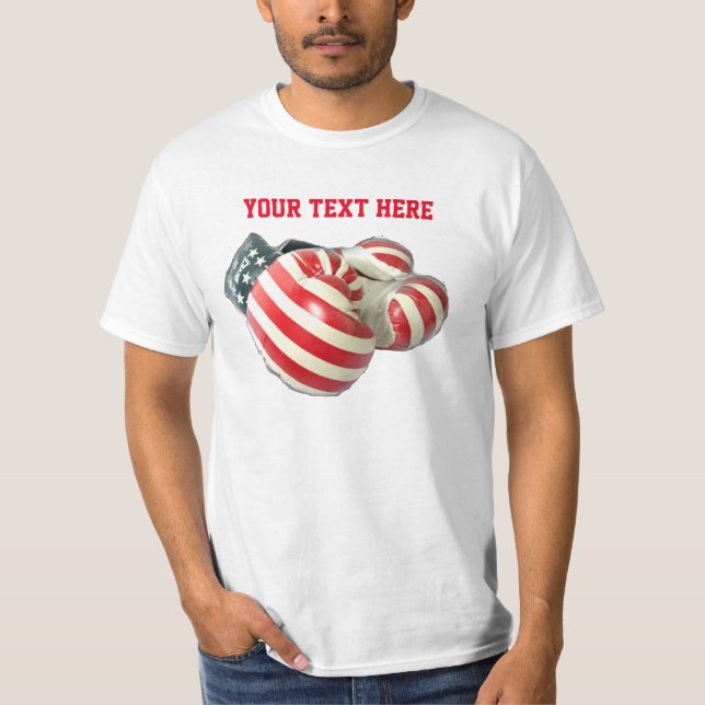 USA som boxas handsketshirten T-shirt (Framsida)