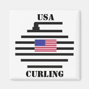 USA som krullar 2010 Magnet