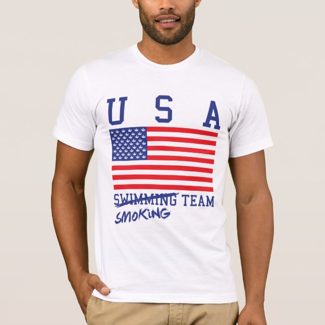 USA som röker lagskjortan T-shirt (Framsida)