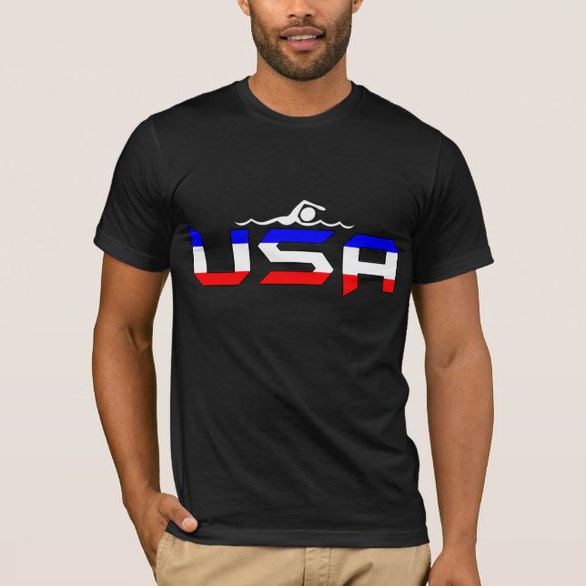 USA som simmar I-Skjortan T-shirt (Framsida)