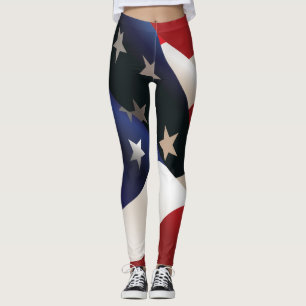 USA som vinkar flagga Leggings