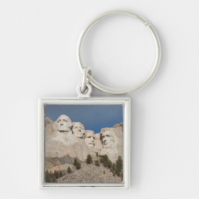 USA South Dakota, Black Hills nationalskog Fyrkantig Silverfärgad Nyckelring (Framsidan)