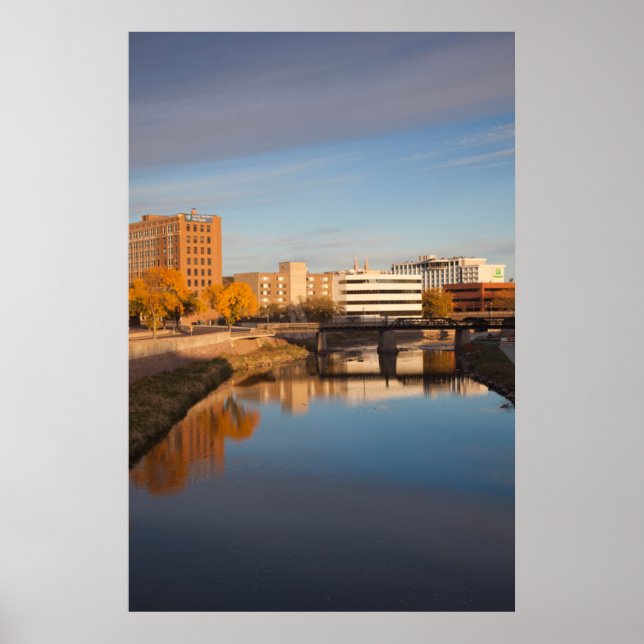 USA, South Dakota, Sioux Falls, City Skyline Poster (Framsidan)