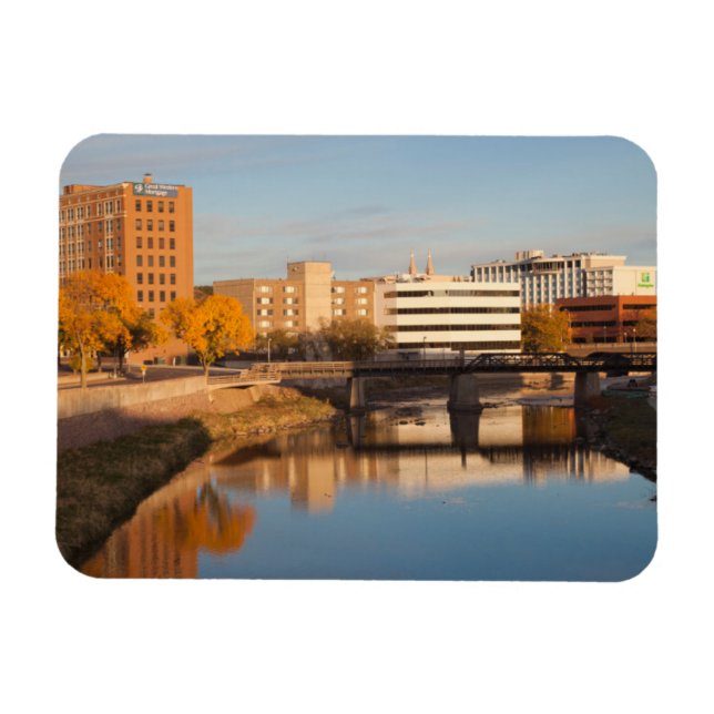 USA, South Dakota, Sioux Falls, Stadssiluett Magnet (Horisontell)
