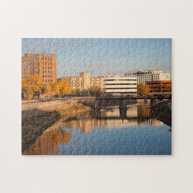 USA, South Dakota, Sioux Falls, Stadssiluett Pussel (Horisontell)