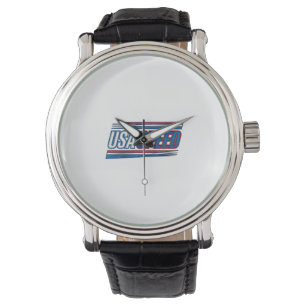 USA Speed Racing Patriotisk Vintage Vektor Design_ Armbandsur