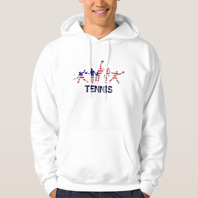 USA sportar - USA tennisspelaretennis Hoodie (Framsida)
