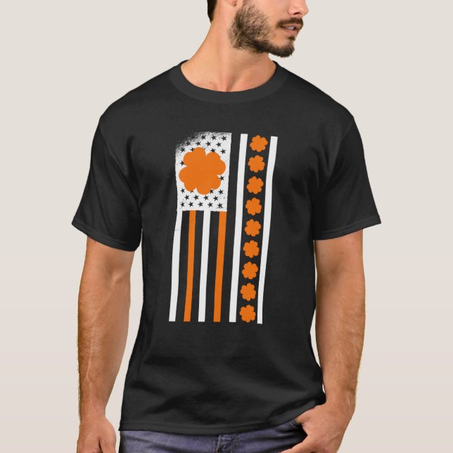 USA St patrick's day shamrocks USA T Shirt (Framsida)