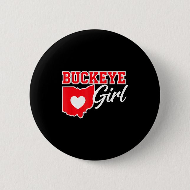 Usa städer Buckeye Girl Ohio Hem Heart State  Knapp (Framsida)