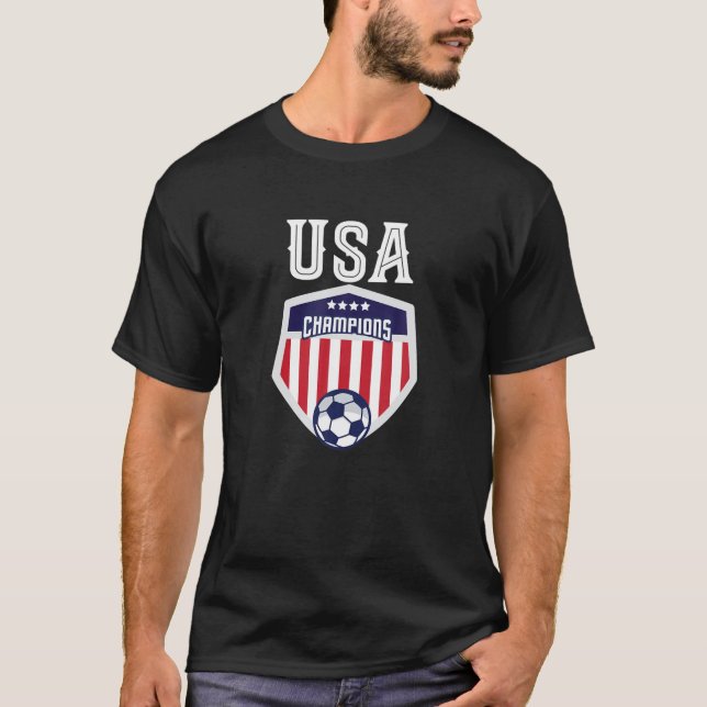 USA Star Champions Flagga Football America Team Pl T Shirt (Framsida)