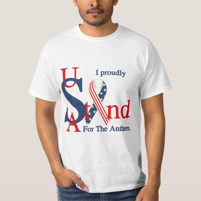 USA står jag stolt för hymnen T-shirt (Framsida)