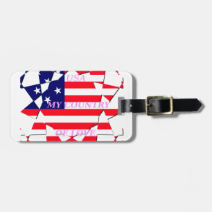 USA Star Spangled Kärlek Mitt Land i Kärlek Bagagebricka