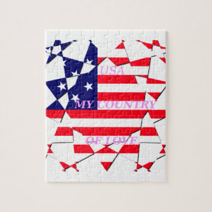 USA Star Spangled Kärlek Mitt Land i Kärlek Pussel