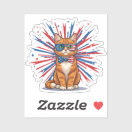 USA Starburst Cat - Patriotic Klistermärken