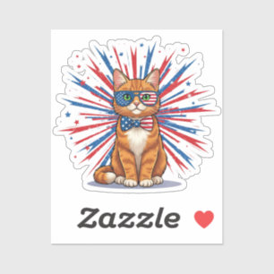 USA Starburst Cat - Patriotic Klistermärken