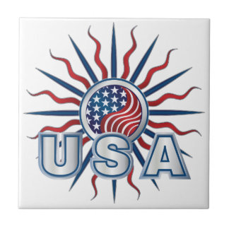 USA Starburst Yin Yang Kakelplatta