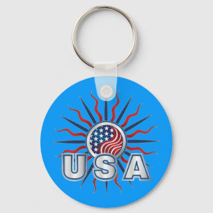 USA Starburst Yin Yang Nyckelring