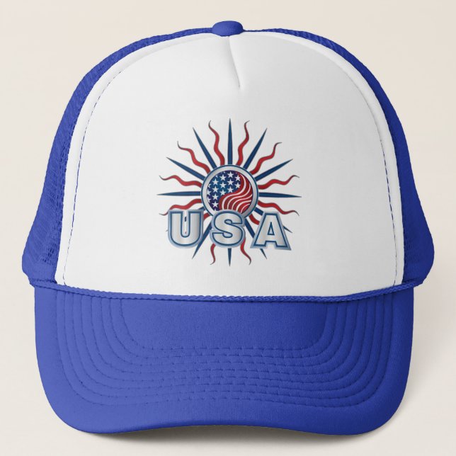 USA Starburst Yin Yang Truckerkeps (Framsida)