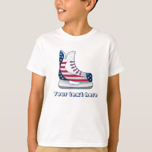USA Stars and Stripes Hockeyskridsko T Shirt