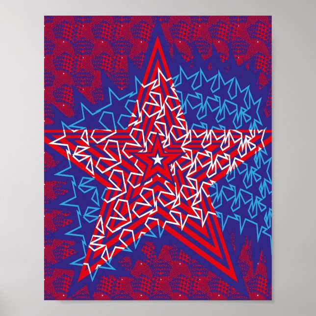 USA STARS FLAGGA BY MASANSER PIXELAT POSTER (Framsidan)