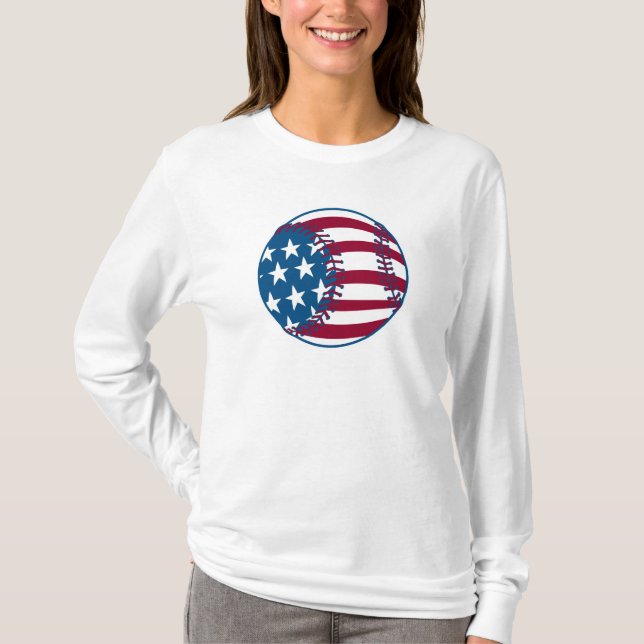 USA Stars och stripes Baseball Tee Shirt (Framsida)