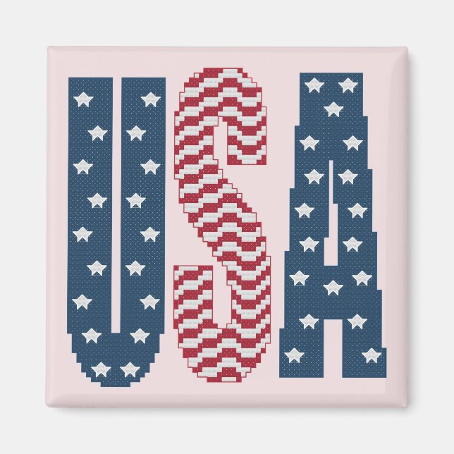 USA Stars och stripes Magnet (Framsidan)