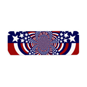 USA Stars och stripes Patriotic Design Returadress Etikett