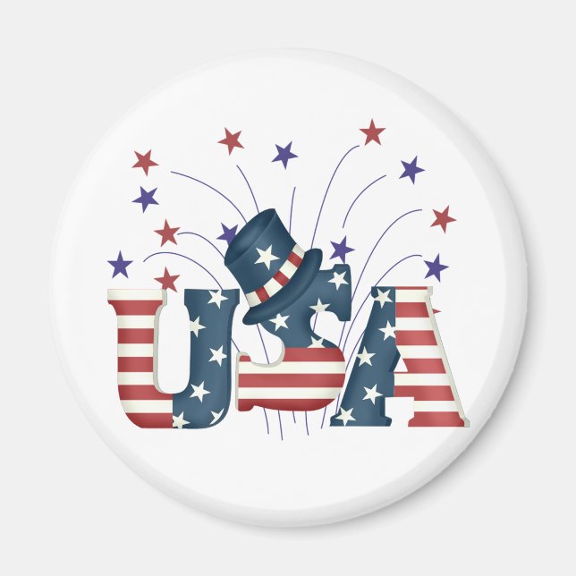 USA Stars och stripes T-shirts och gåvor Magnet (Framsidan)