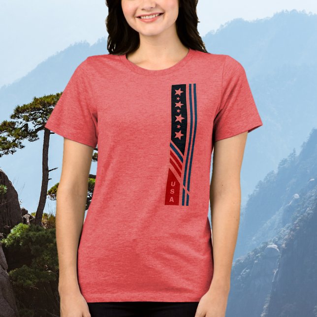 USA Stars Rand Graphic T-Shirt (Modern USA stars and stripes graphic design.)