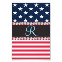 USA Stars Rand Script Monogram Dazzling