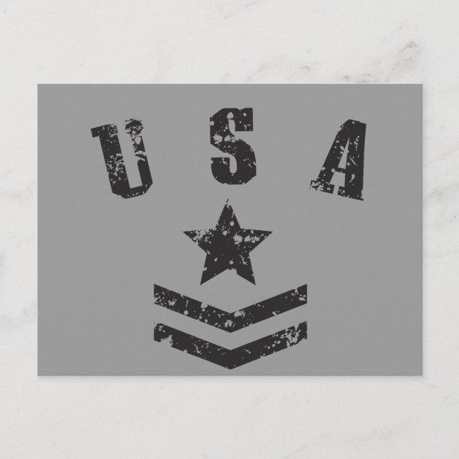USA Stars & Rand Vykort (Framsida)