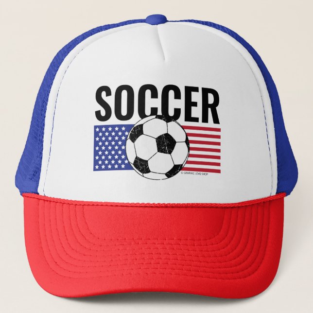 USA Stars & Stripes Fotboll Unisex Keps (Framsida)
