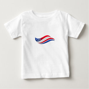 USA Stars & Stripes Våg kastkudde Röd Vit T Shirt
