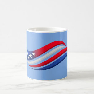 USA Stars & Stripes Vågig Kuddcover Röd Vit Kaffemugg