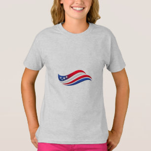 USA Stars & Stripes Vågkastande Kuddvar Röd Vit T Shirt