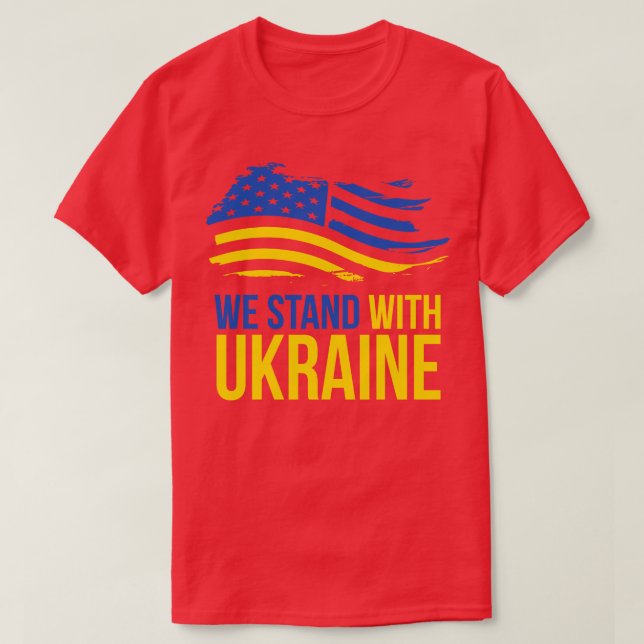 Usa Stat med Ukraina T Shirt (Design framsida)