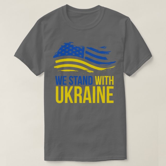 Usa Stat med Ukraina T Shirt (Design framsida)