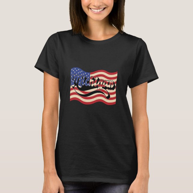 USA State America Michigan T Shirt (Framsida)