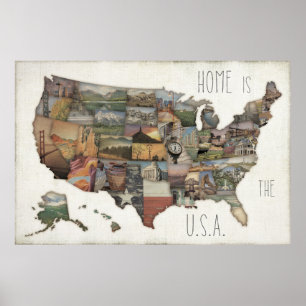 USA State Collage Poster
