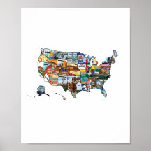 USA State Karta illustration