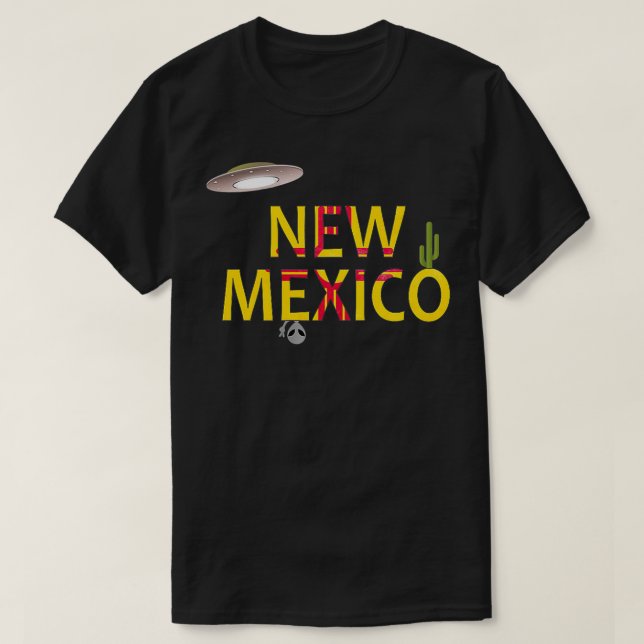 USA State New Meico Gift Tee UFO och Alien Pr (Design framsida)