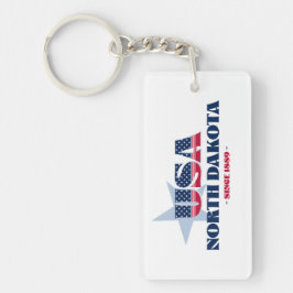 USA State North Dakota Monogram Acrylic Keychain