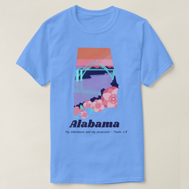 USA: Staten Alabama Psalm 28 Mitt arv och p T Shirt (Design framsida)