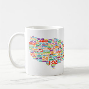 USA Stater och städer Kaffemugg