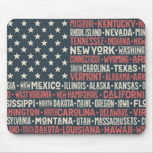 USA States & huvudstäder Musmatta