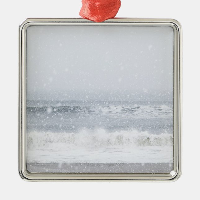 USA statliga New York, Rockaway strand, snöstorm Julgransprydnad Metall (Framsidan)