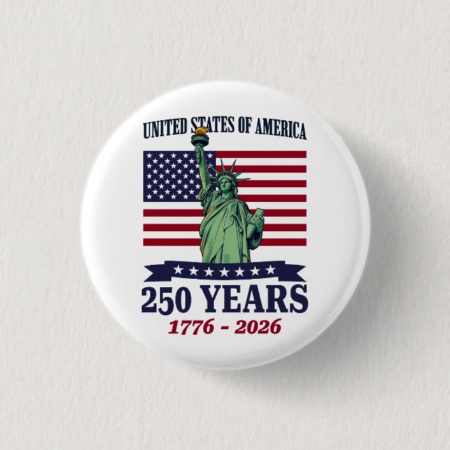 USA Statue of Liberty 250 Years 1776-2026 Knapp (Framsida)