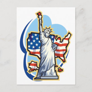USA-Staty över frihet i molnen Vykort